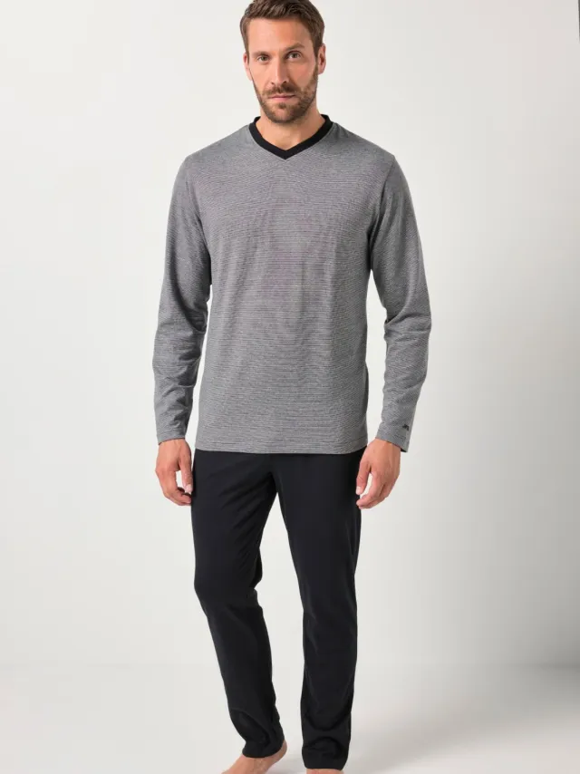 JP1880 pyjama zwart melange