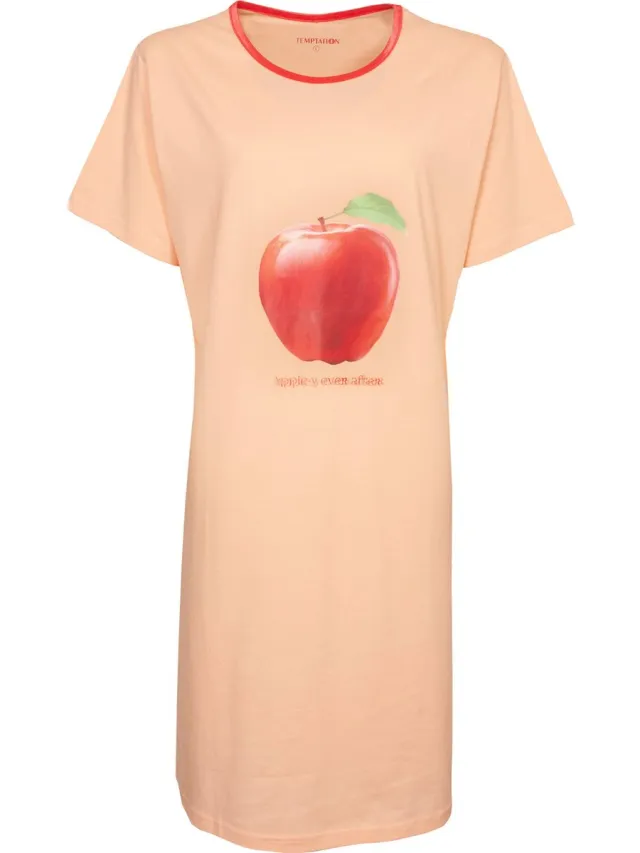 Temptation Dames Nachthemd - Bigshirt - Oranje geel