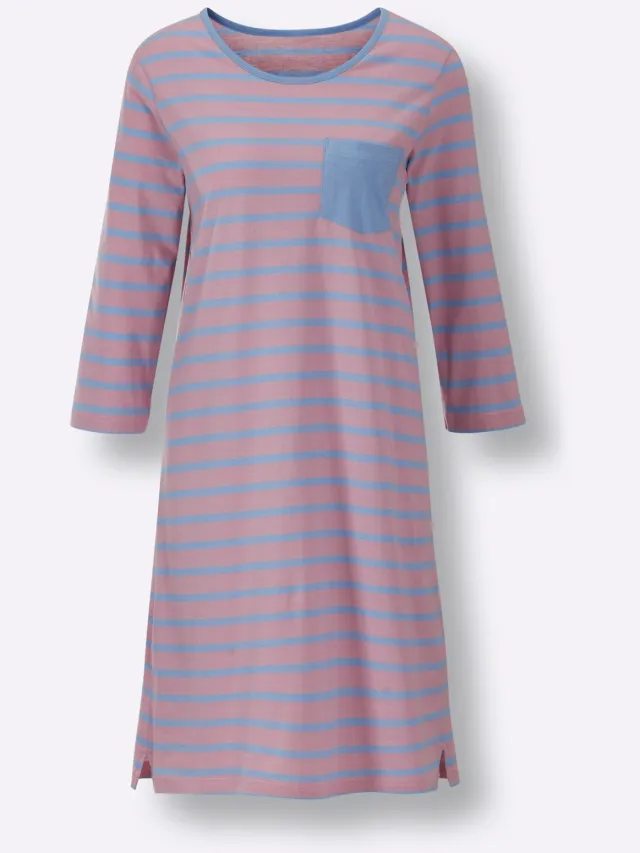 nachthemd gestreept roze en blauw, foto 2