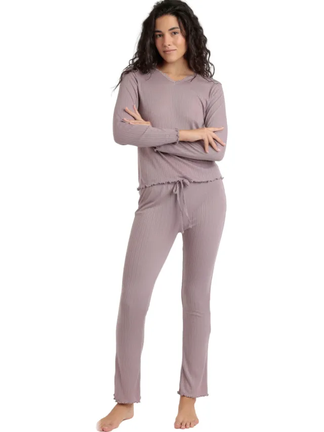 Admas Soft Canale pyjamaset violet