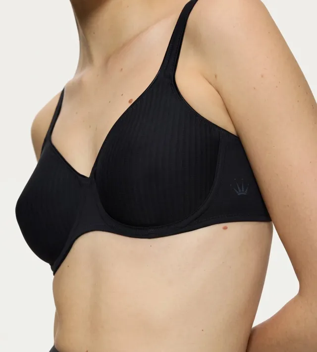Triumph BH Modern Soft cotton W met beugel - Stevige katoenen bh - Voorgevormd - 110B - Zwart