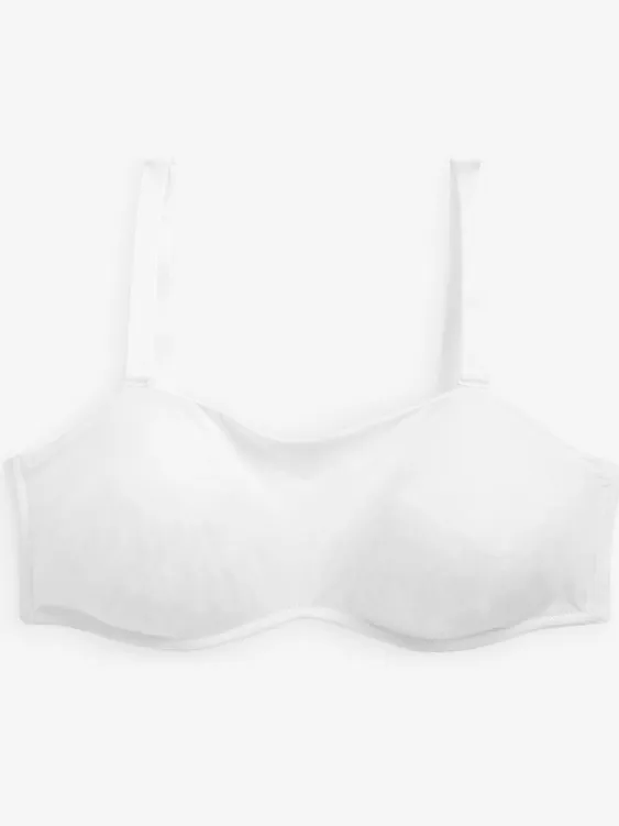Next Dames - Niet-gewatteerde, strakke strapless en multifunctionele bandeau-bh DD+ - Wit White