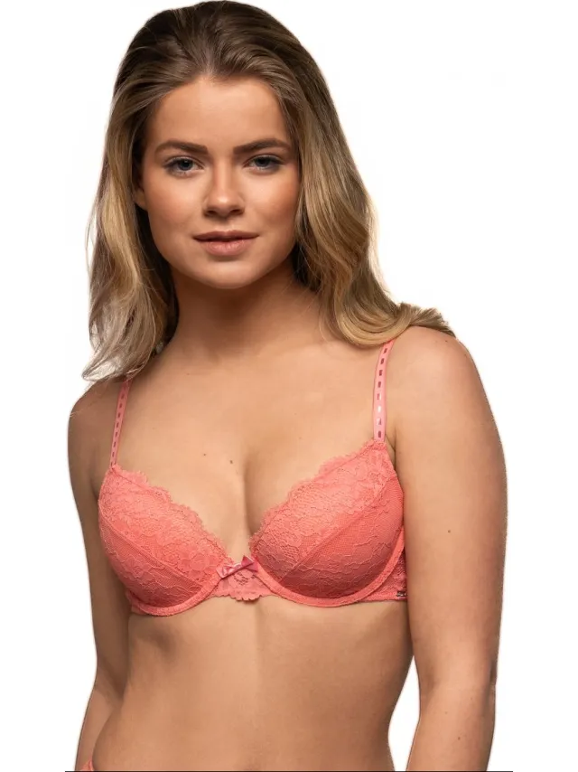 After Eden Molly Padded wire bra in recycled lace - BH - Recycled - Licht Koraal