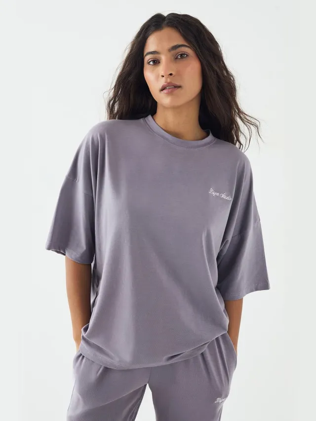 DSGN Studio Dames DSGN Studio Lounge Korte Mouw Oversized Superzacht T-Shirt Mauve