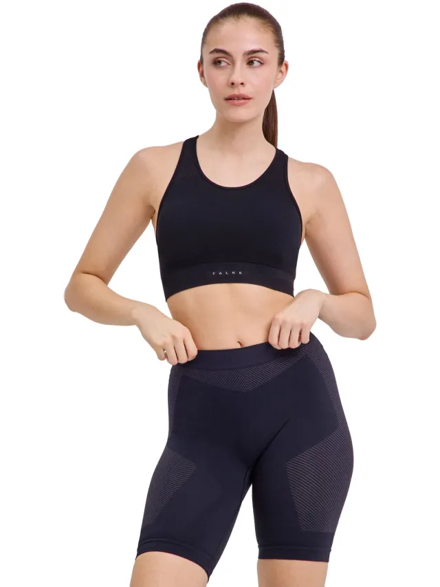 Falke Second Skin voor gemiddeld activiteitsniveau functioneel materiaal sportbeha dames zwart zwart 3000