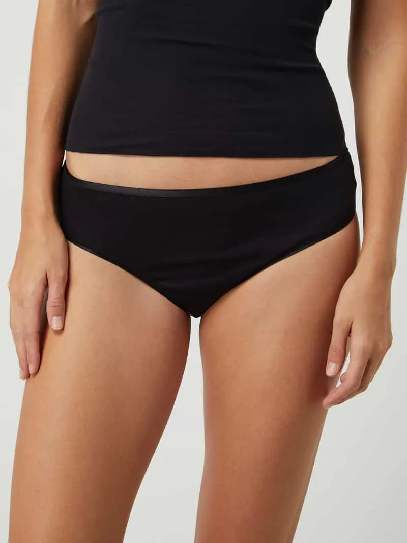 Hanro Slip van katoen - naadloos, model 'Cotton Seamless' Zwart