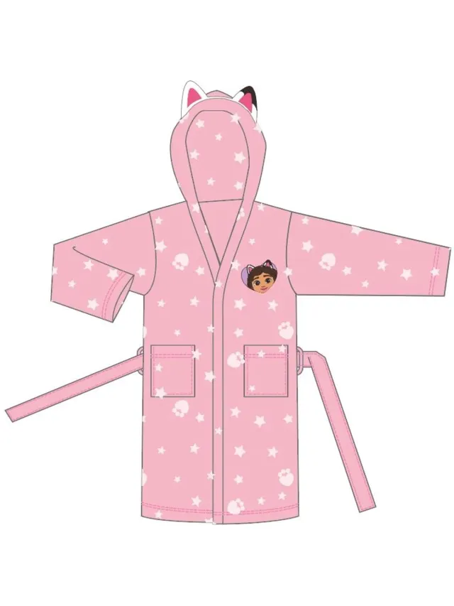 Gabby's Poppenhuis Badjas Pink - 6/8 jaar - 100% Polyester Roze