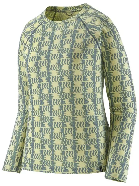 Patagonia Capilene Midweight Crew ondershirt groen printmotief Olijfgroen