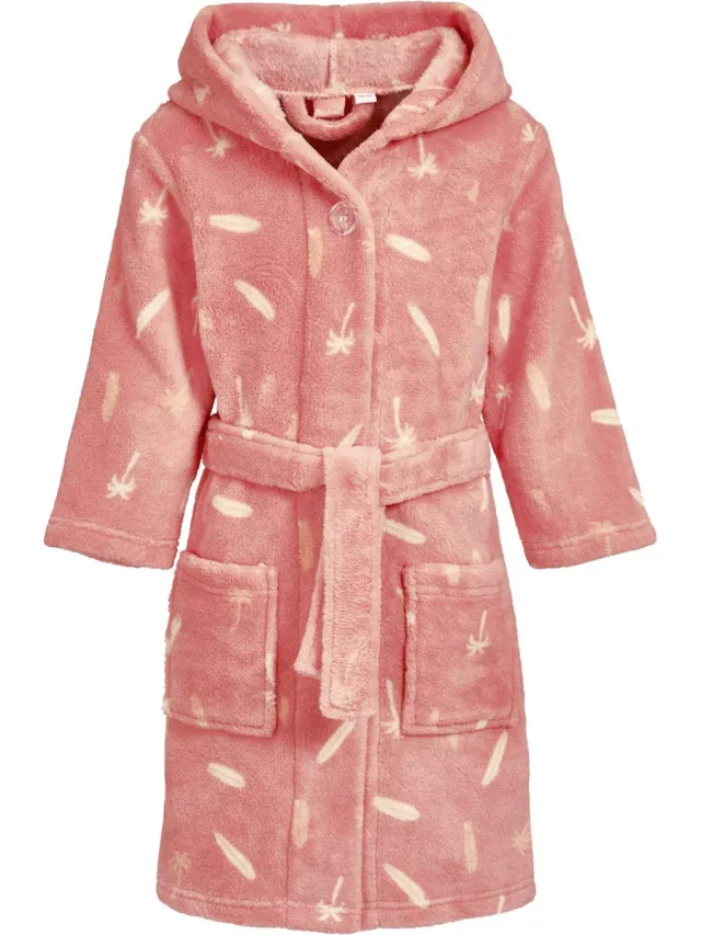 Playshoes Badjas - Palmbomen - Surf - Roze Rosa