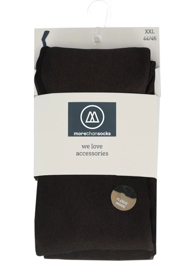 morethansocks Fleece gevoerde panty - Dames - Panty dames - Panty fleece - Tik tok panty - Warme panty dames zwart/nude