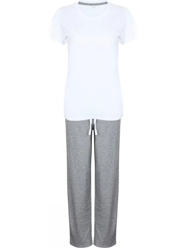 Towel City Pyjama's Dames 40 EU (M) Towel City White / Heather Grey 85% Katoen, 15% Viscose