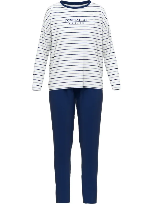 Tom Tailor Zaria Dames Pyjama - Blauw gestreept