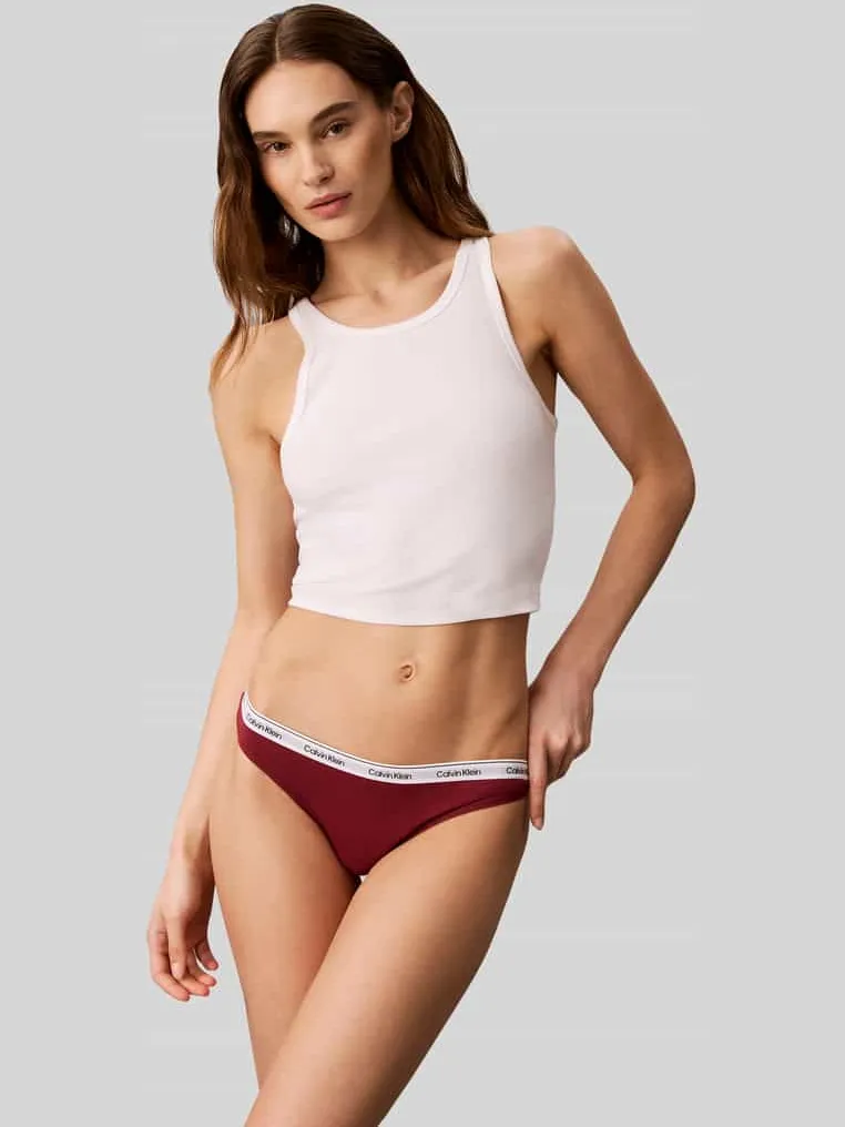 Calvin Klein String van katoenmix model 'THONG 3PK' rood, foto 3