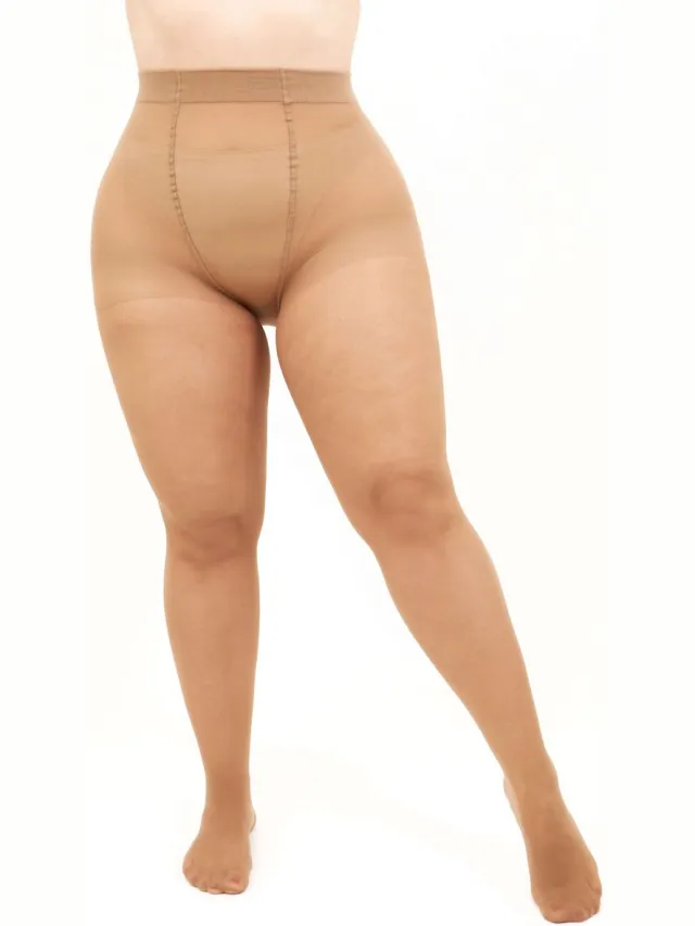 Giulia Molly 40den (enkel grote maten) Panty speciaal voor dames met kortere benen (multipack) - Karamel