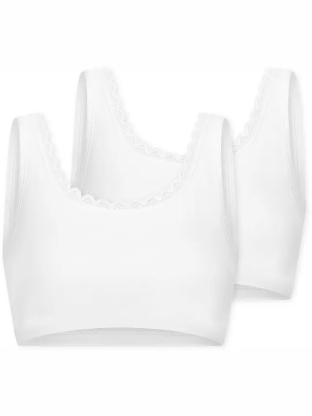 Schiesser Uncover by Schiesser - 2PACK Bustier Cotton Lace - Dames - wit