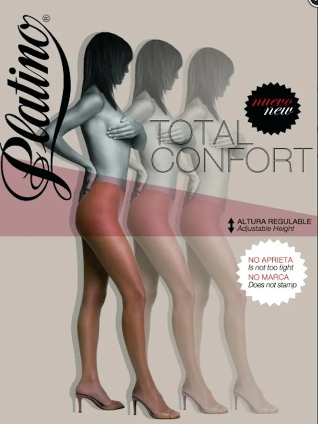 Platino total confort 20 den panty maat 44/46 zwart