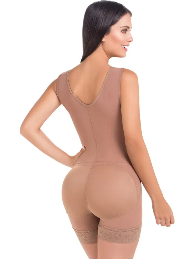 MariaE COLOMBIAANSE SHAPEWEAR fQ102 Mok M BBL LIPOSUCTIE DRUKPAK BUIKWANDCORRECTIE | POSTOPERATIEVE FAJA Mokka