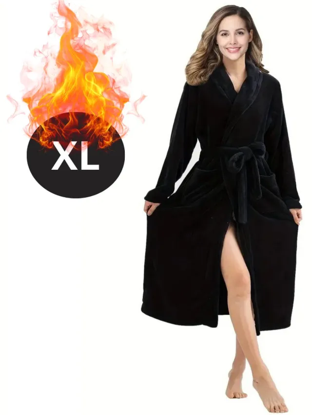Livano Badjas Dames - Fleece - Katoen - Badstof - Sauna - Hamam - Wafel - Bathrobe - Duster - Ochtendjas - Spa - Kimono - Zwart