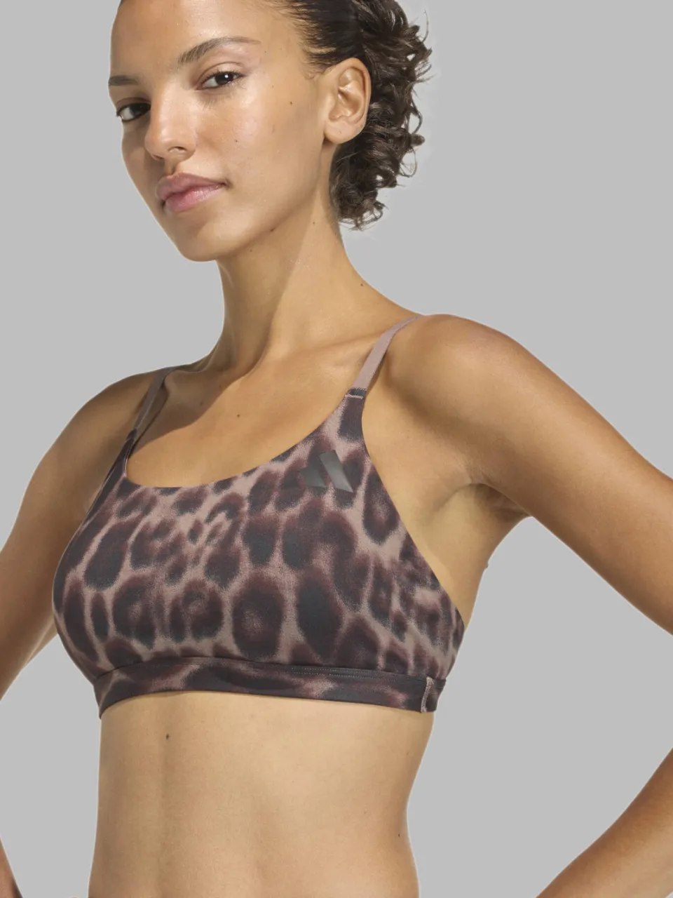 Adidas Performance Optimé sport-bh light support - panterprint bruin/zwart, foto 7