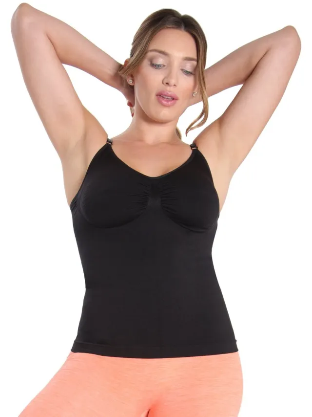 MeMoi Sottile draadloze corrigerende camisole Black
