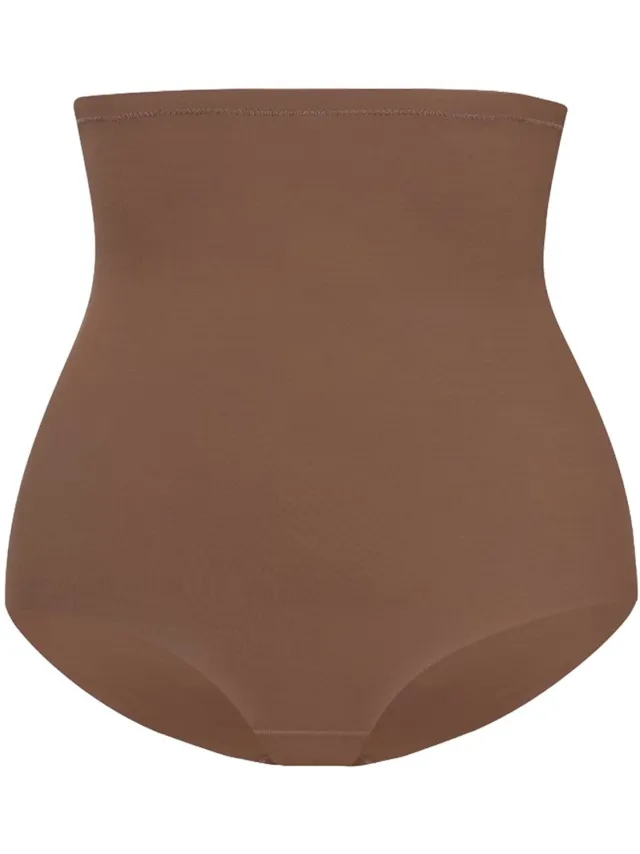Bye Bra corrigerende slip, hoge taille, lasergesneden rand, hoge controle, shapewear voor dames, 5 kleuren, Cocoa Cacao