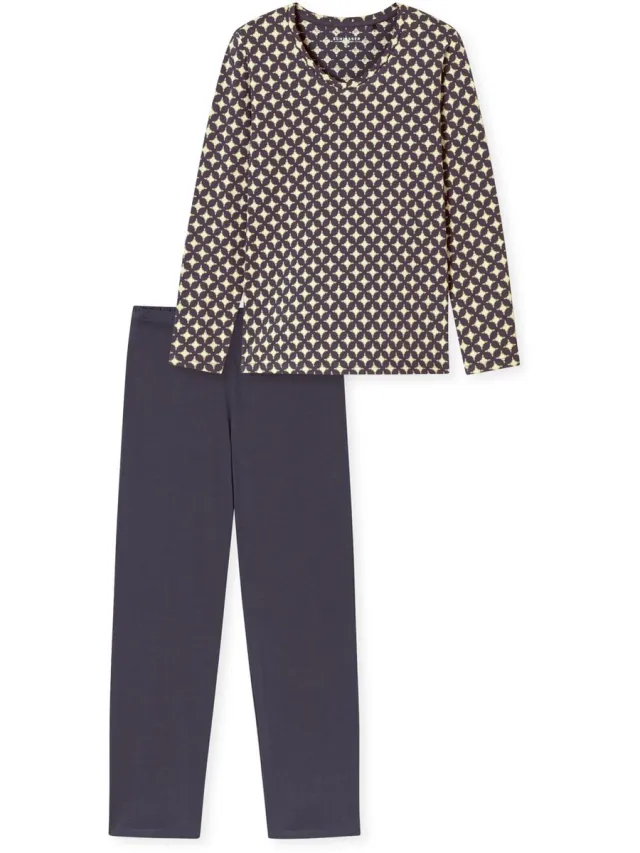 Schiesser Pyjama lang - Dames - Pyjamas grafiet