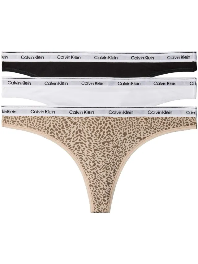 Calvin Klein Jeans thong 3-pack zwart