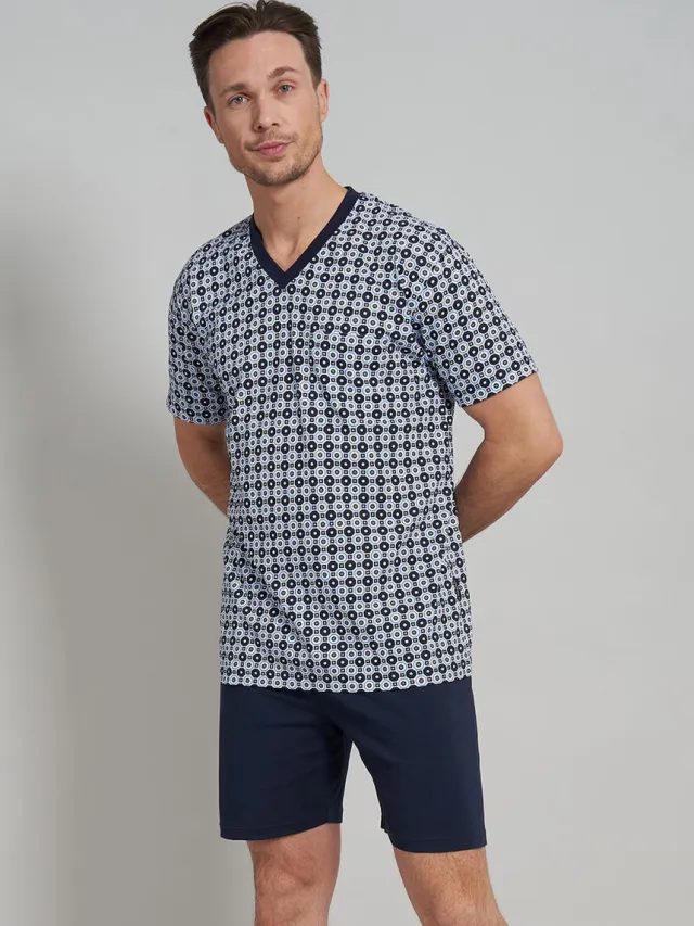 Götzburg Gotzburg heren shortama - blauw dessin