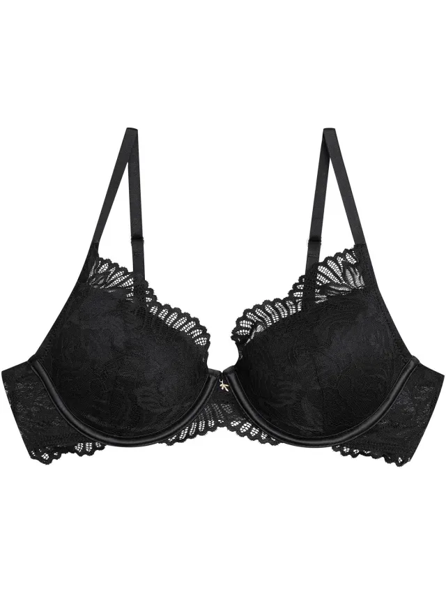 ESOTIQ Blueberry - Push-upbeha - Zwart - 65E - Uitneembare vullingen