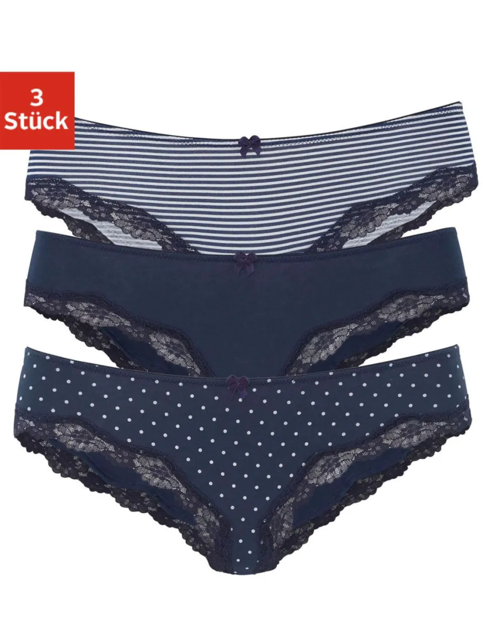 Bikinislip marineblauw gestippeld, foto 2