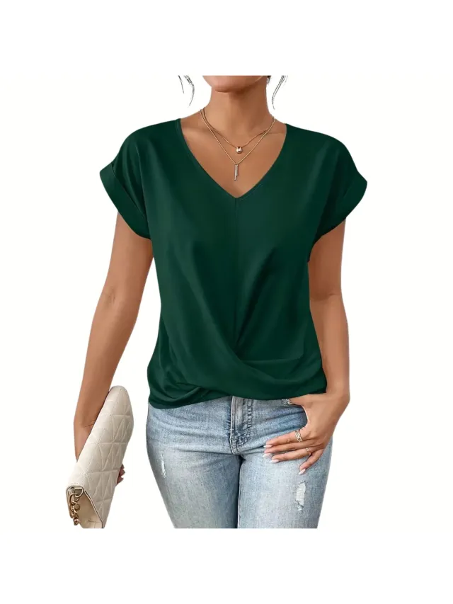Currero Topje Dames - Top Kleding - Shirt - Blouse - Kort - Volwassen - Groen