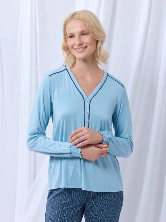 Woody 252-50-XPD-Z/860-pyjama-XXL lichtblauw