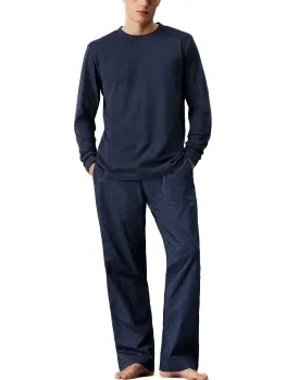 Calvin Klein Cotton Poplin Long Sleeve Pant Set * Actie * Blauw