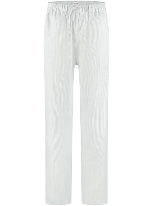 Yumeko pyjamabroek heren katoen TENCEL™ wit/blauw stripe xl White-Blue Stripe