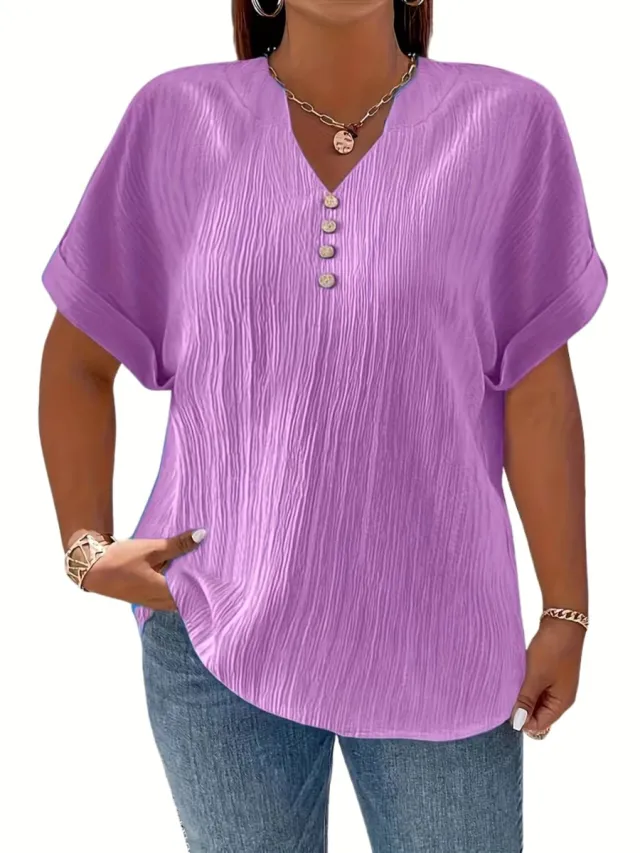 Currero Topje Dames - Top Kleding - Shirt - Blouse - Kort - Volwassen - Paars