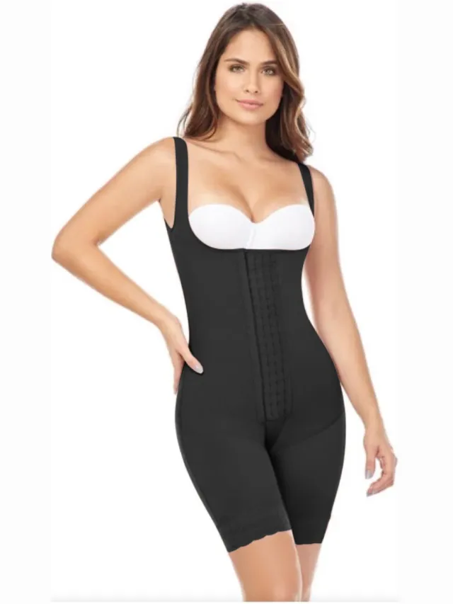 MariaE QDE111 COLOMBIAANSE POSTOPERATIEVE FAJA | KLEUR ZWART| MEDIUM LENGTE| DRUKPAK| HOGE COMPRESSIE|STAGE 2| TE GEBRUIKEN NA EEN BUIKWANDCORRECTIE, BBL,LIPOSUCTIE