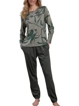 Trofé Trofe Graphic Pyjama Set Groen,Zwart,Wit,Versch.kleure/Patroon