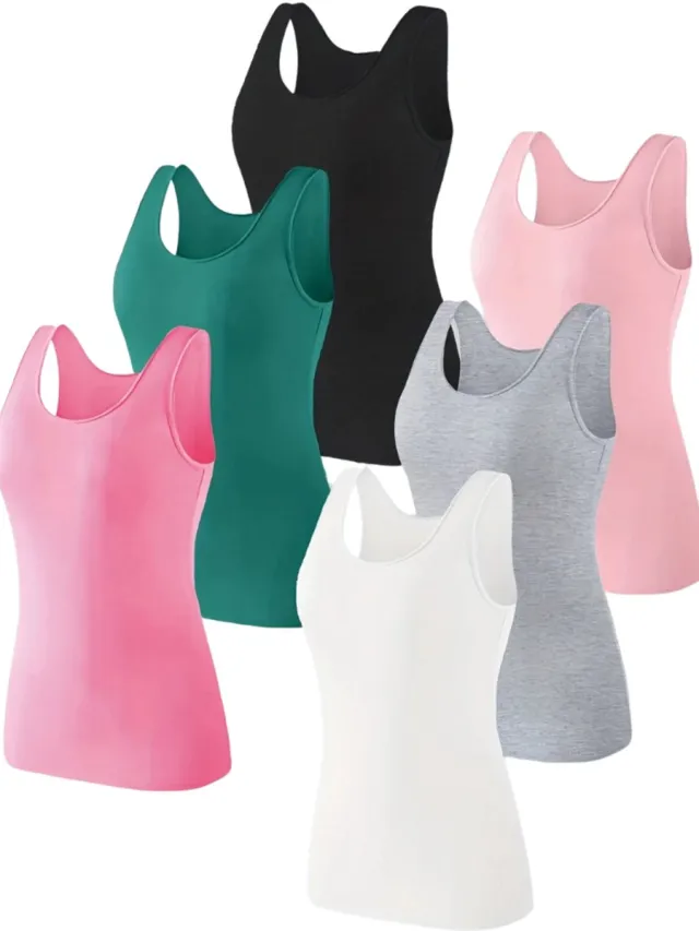 Livano Topje Dames - Kleding - Shirt - Blouse - Kort - Volwassen - 6 Pcs - Gemengd