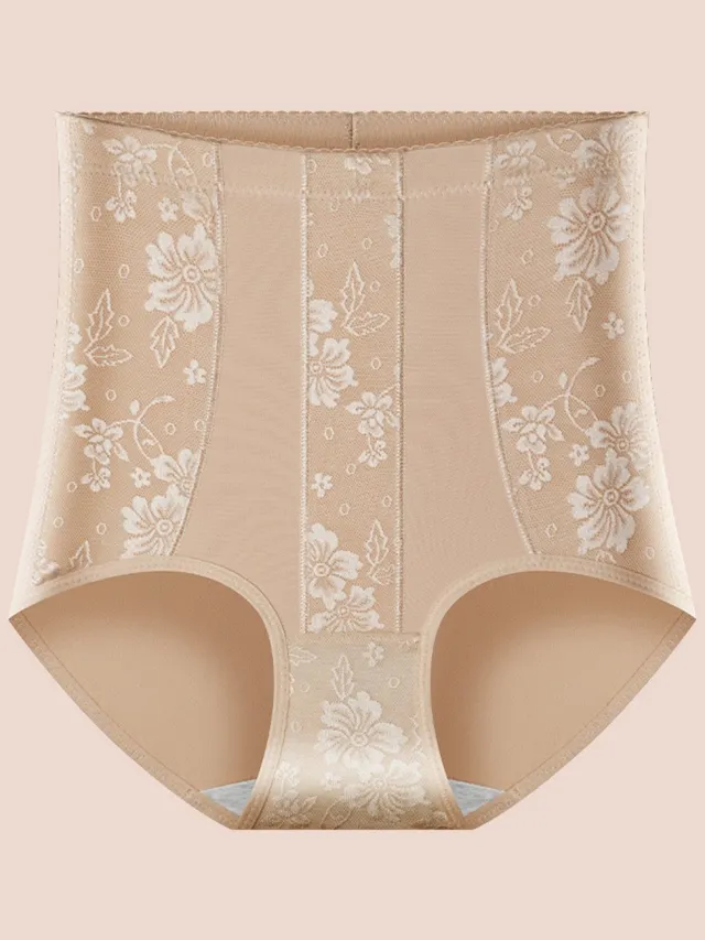 Wclavion Hoge‑taille vormbroek - buik‑ en tailleondersteuning - heupophoudend - anti‑oprolrand - katoenen materiaal - voor na de bevalling-Beige-L-Aanbevolen 130-150 jin (65-75 catties) Huidskleur