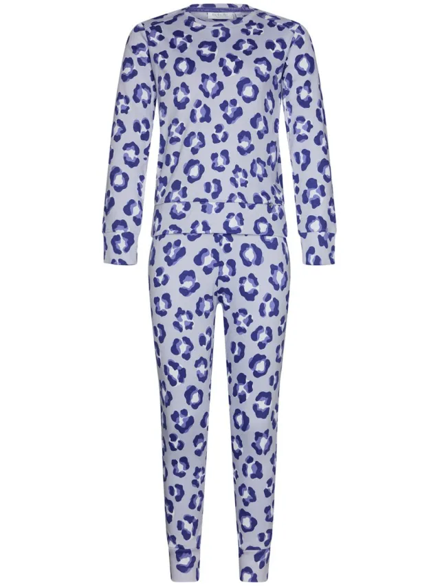 Rebelle Pyjama - Leopard Lilac - Katoen - Interlock - Lila blauw