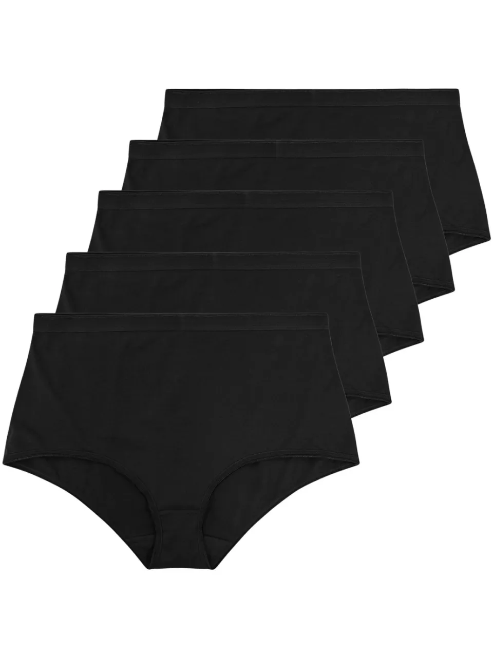 Yours 5 Pack Tailleslips Van Katoenmix Met Stretch In Zwart-48, foto 4