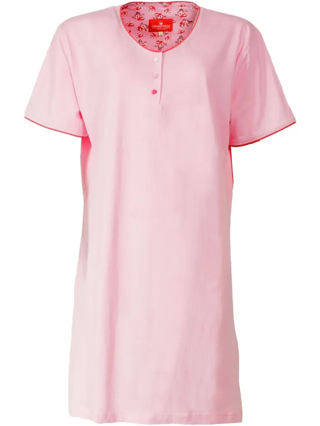 Tenderness Dames Nachthemd - 100% Katoen - Roze - Maat