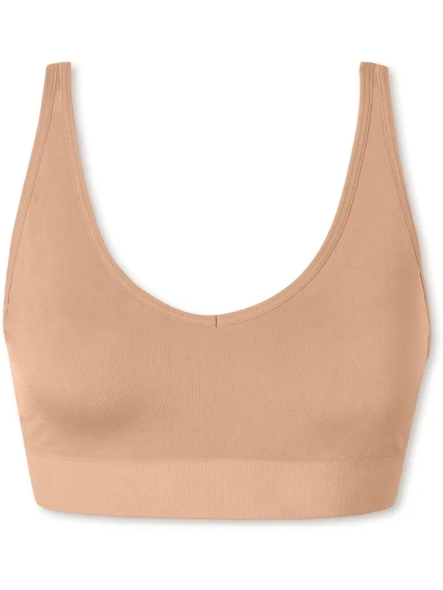 Schiesser dames Classic Seamless zachte BH met uitneembare pads (1-pack) - beugelloze bh - maple