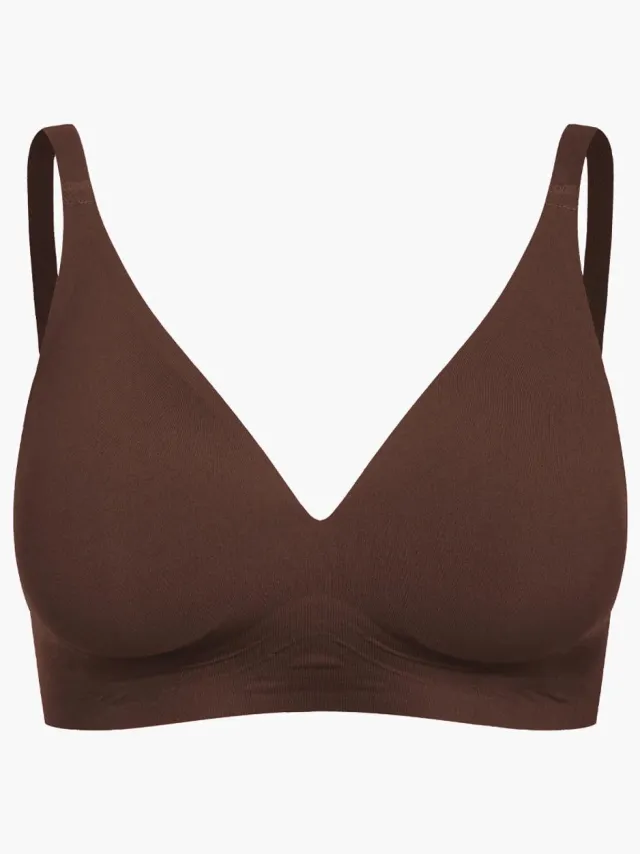 cfab Comfortabele push-up bh - Bruin - 2XL - BH Zonder Beugel Voorgevormd - Ondergoed - Naadlos