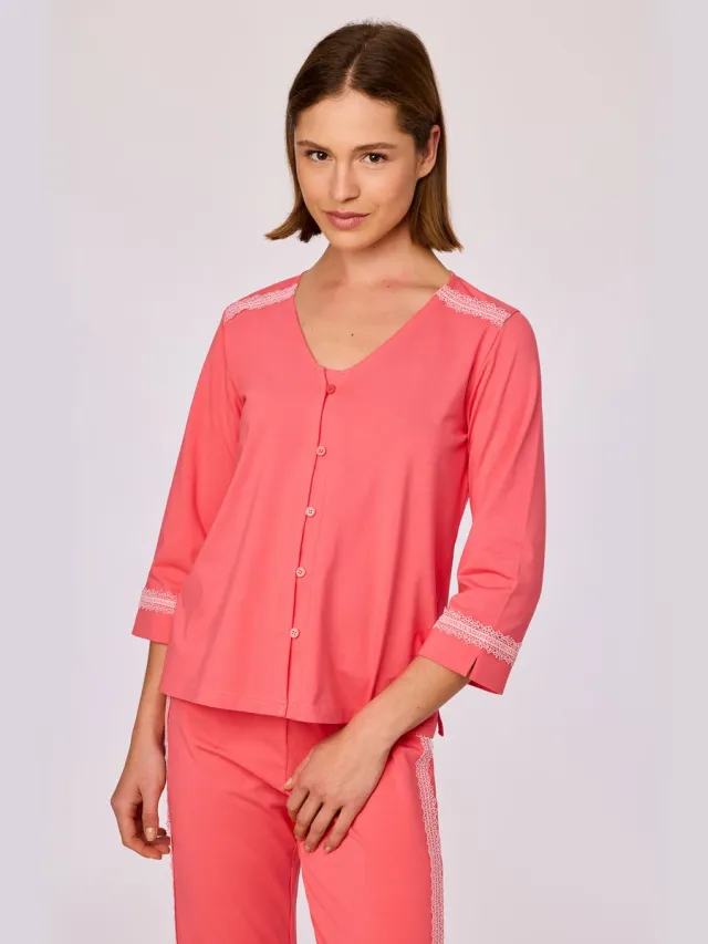 Woody Dames pyjama rood roos