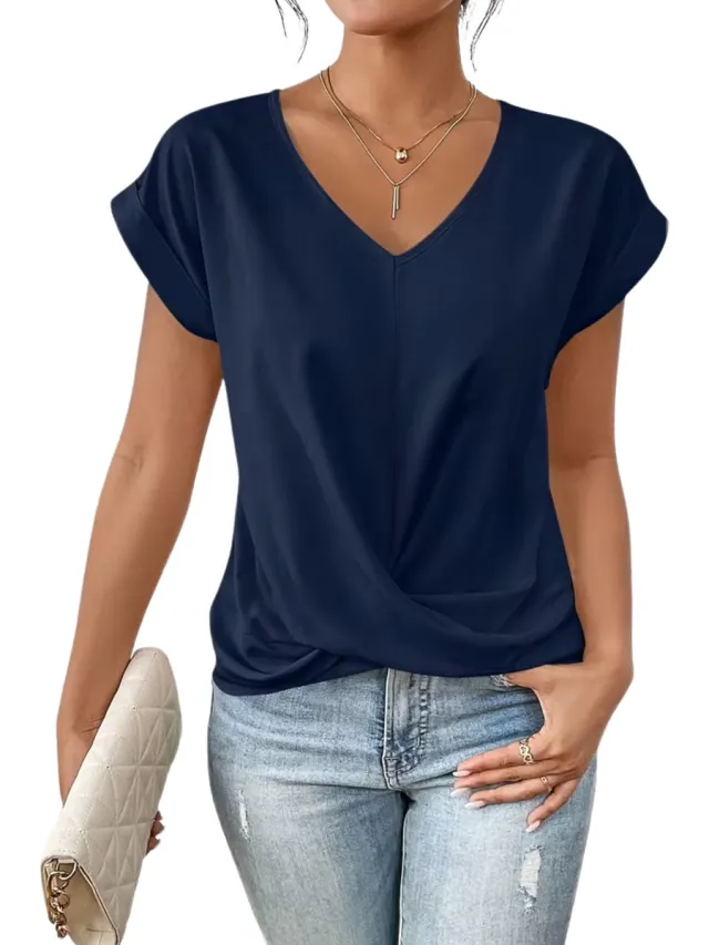 Currero Topje Dames - Top Kleding - Shirt - Blouse - Kort - Volwassen - Blauw
