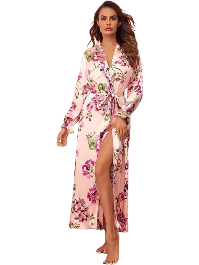 Livano Badjas Dames - Kimono - Kamerjas - Ochtendjas - Pyama - Roze