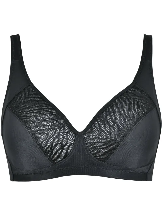 Naturana Soft bh jaquard print - Zwart - 86046