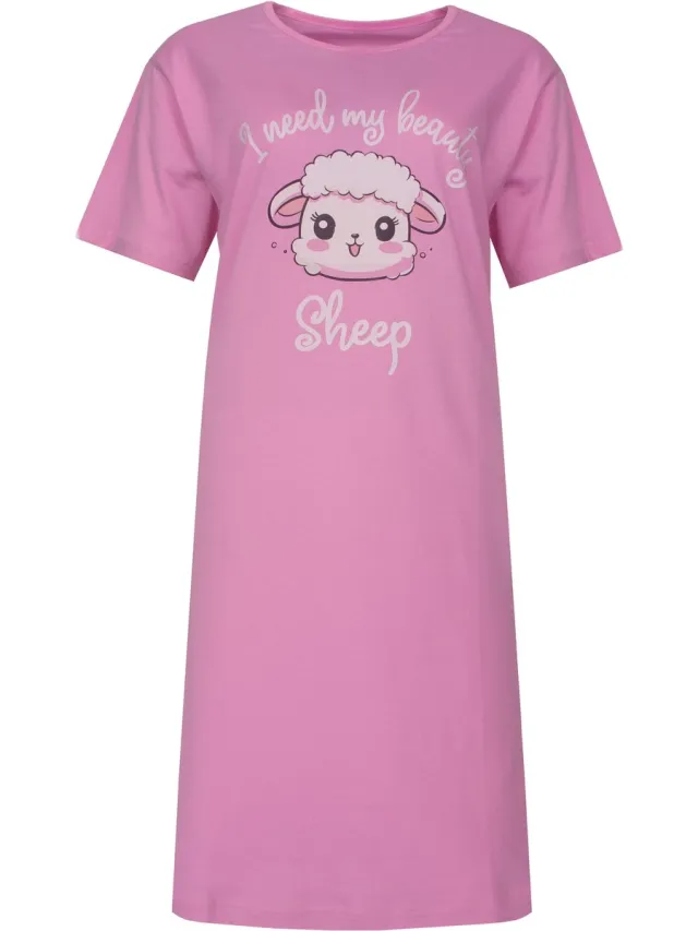 Temptation Dames Big Shirt - Korte Mouwen - Roze