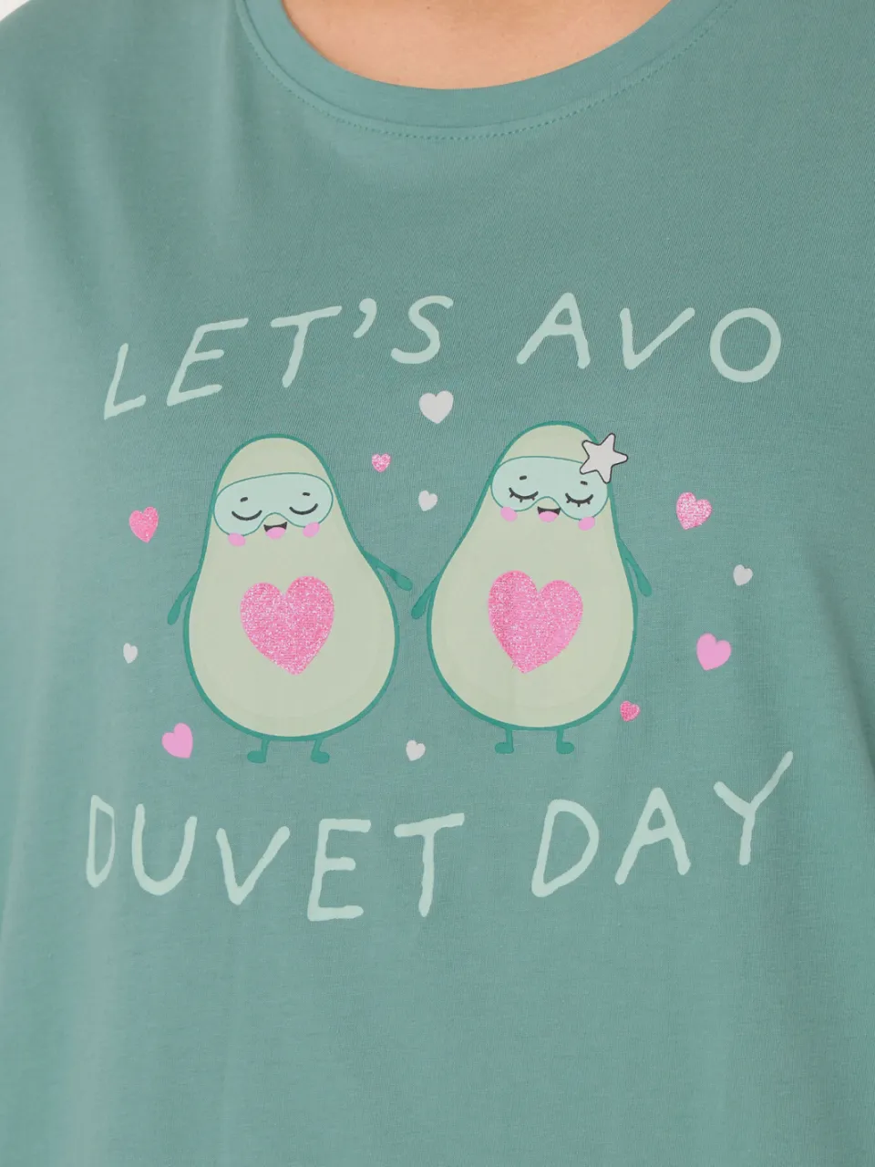 Yours Groene Lets Avo A Duvet Day Pyjamaset Met Omslagmanchetten-44, foto 5